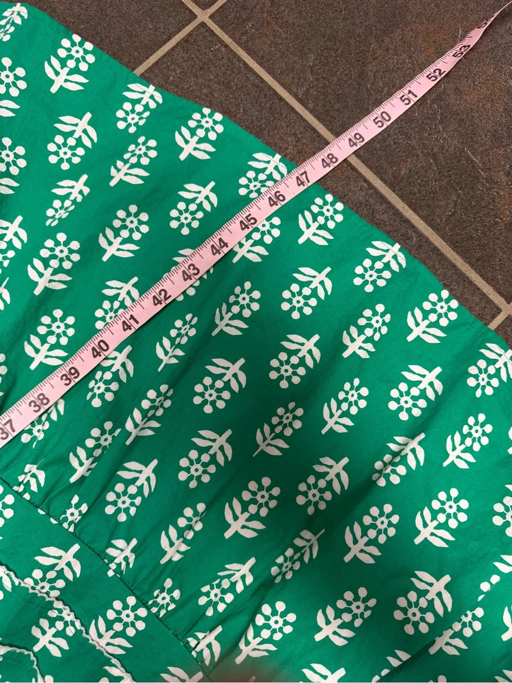 J. Crew Factory Block-Print Puff-Sleeve Midi Dress Emerald Beryl 10